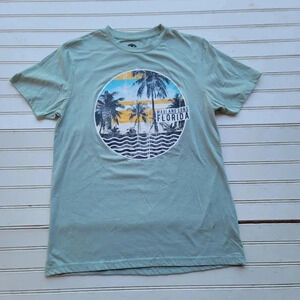 Maui & Sons Florida short sleeve MINT GREEN T-shirt very soft Sz M